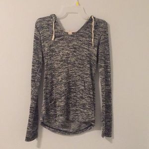 Hooded V neck sweater